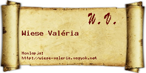 Wiese Valéria névjegykártya