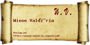 Wiese Valéria névjegykártya